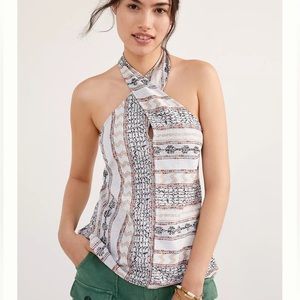 Anthropologie Leanne Jacquard Halter Tank size small